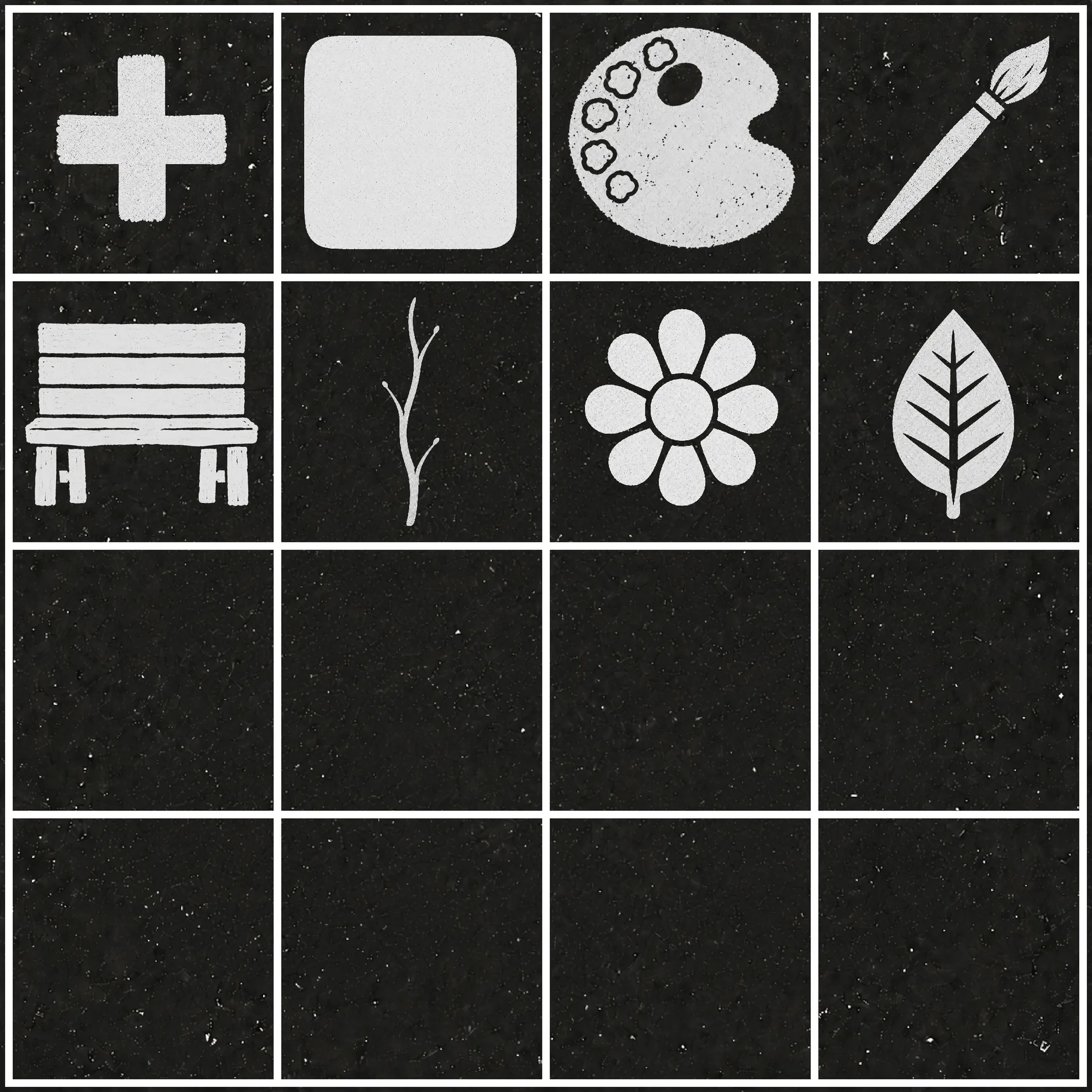 Linocut Botanical Icons — Bloom It