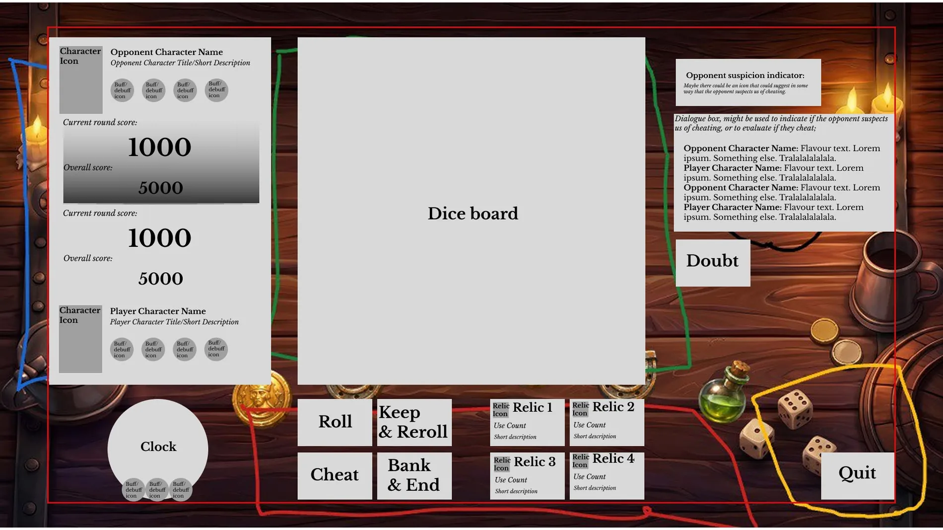 Tabletop Surface Detail — BUST — The Dice Game
